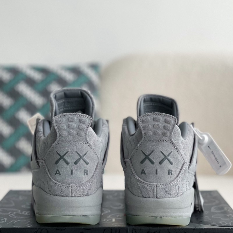 Jordan Air Jordan 4 retro kaws suede lightweight wear-resistant non-slip mid-top