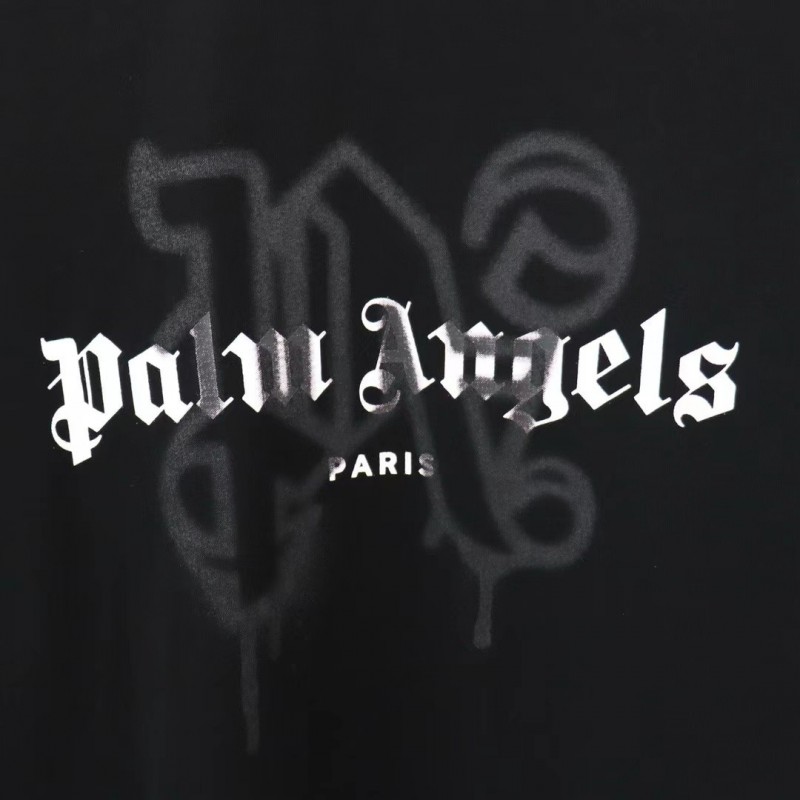 palm Angels lettering spray-painted short-sleeves