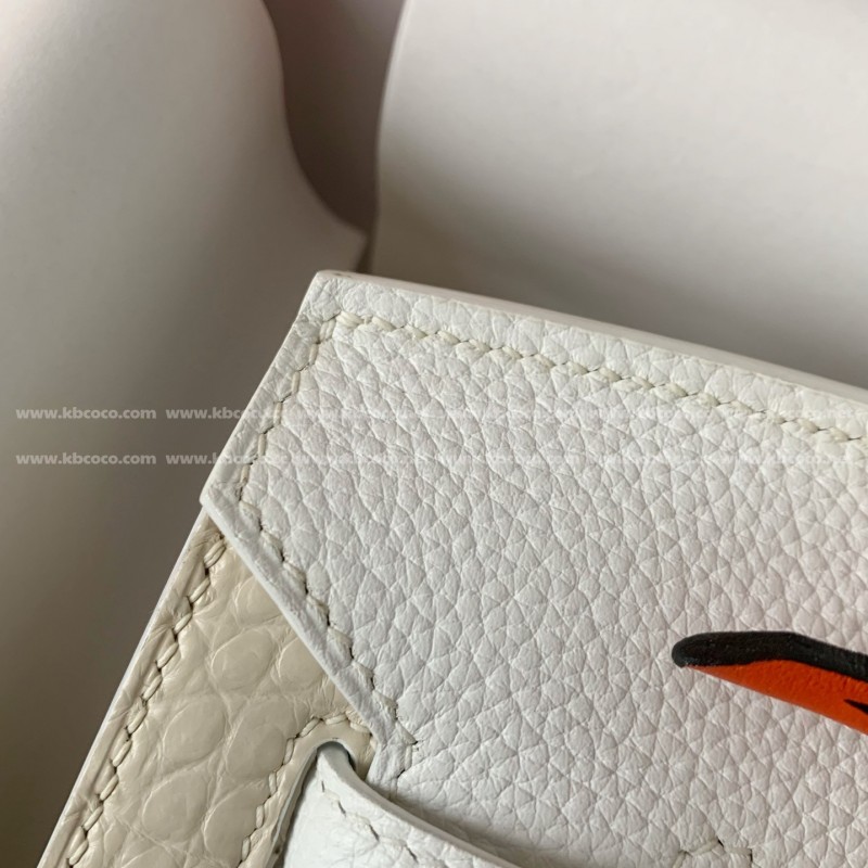 H**mes Limited Edition Birkin 25cm，American crocodile leather togo calfskin