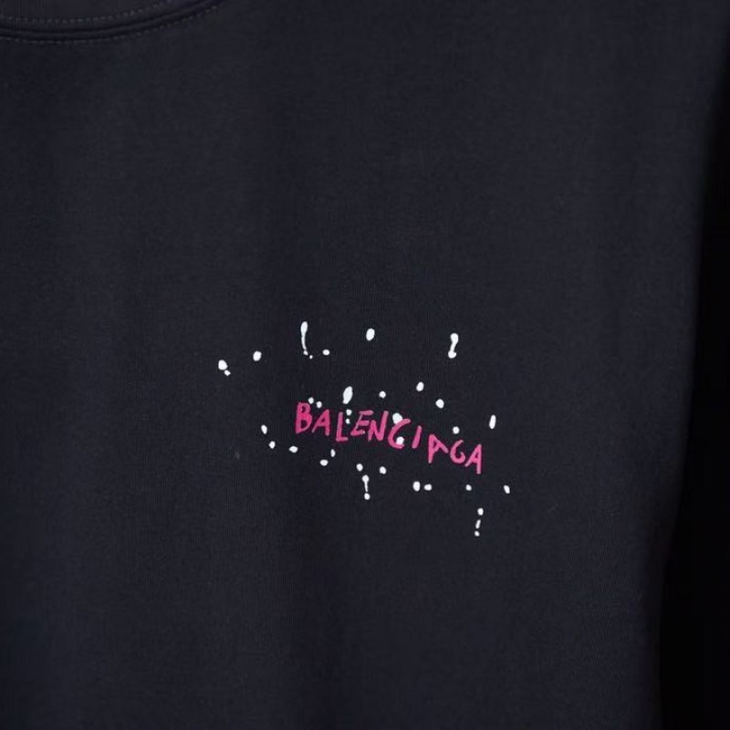 Ba*len*cia*ga SpringSummer New Style Graffiti Hand-painted Letters Logo Printed T-shirt
