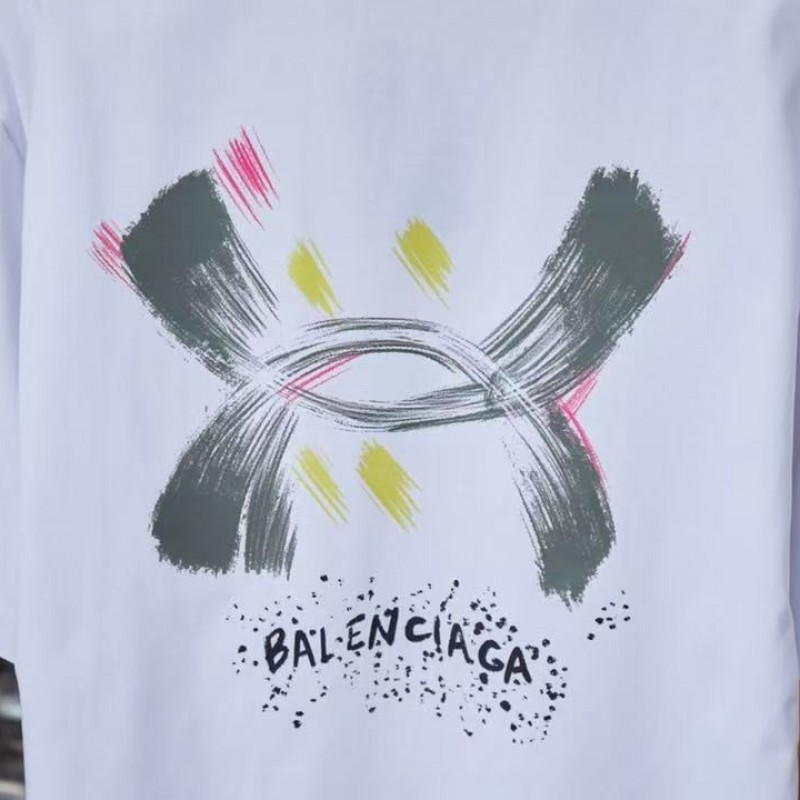 Ba*len*cia*ga SpringSummer New Style Graffiti Hand-painted Letters Logo Printed T-shirt