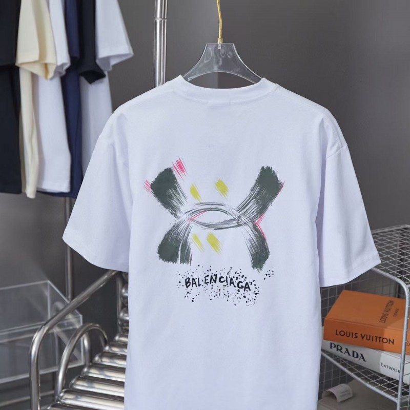 Ba*len*cia*ga SpringSummer New Style Graffiti Hand-painted Letters Logo Printed T-shirt