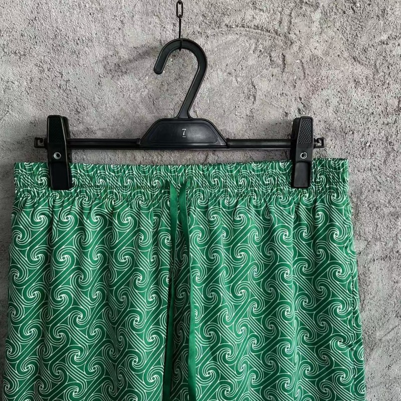 CASABLANCA Silk shorts with cuff pattern