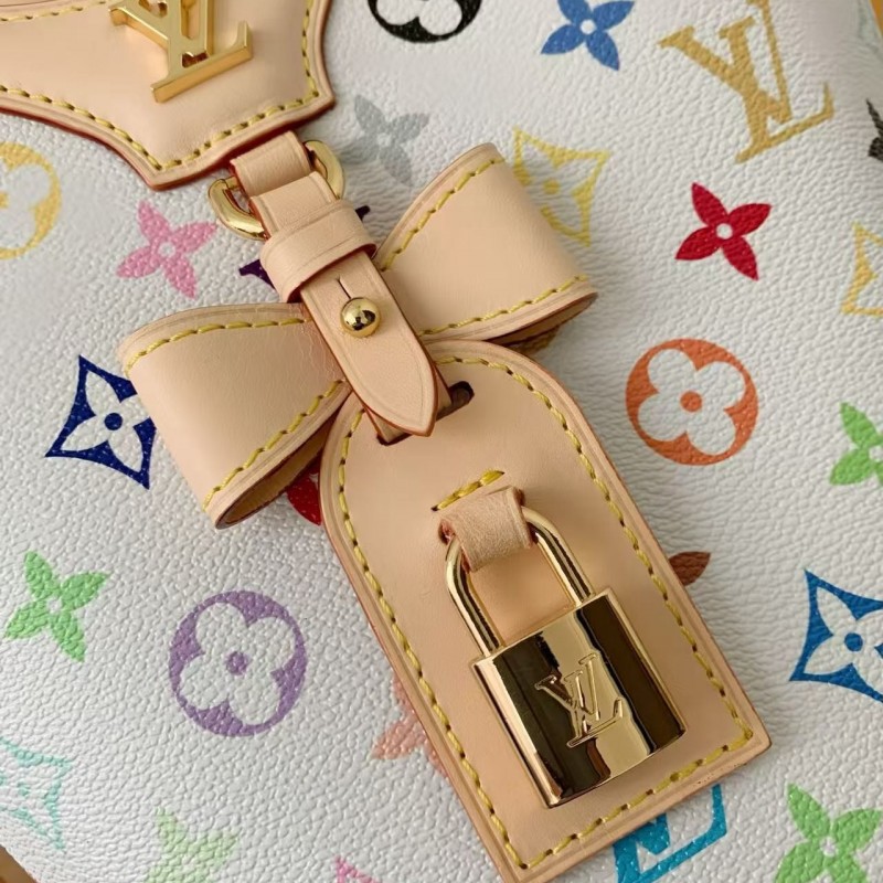 New RIVAGE BB white tri-color handbag M14680, 18*7*12cm