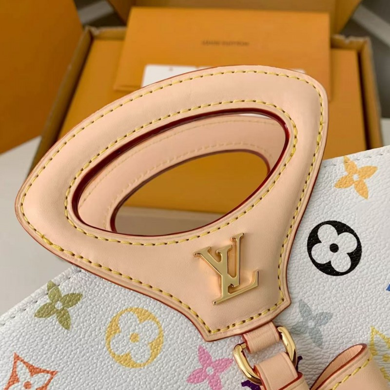 New RIVAGE BB white tri-color handbag M14680, 18*7*12cm