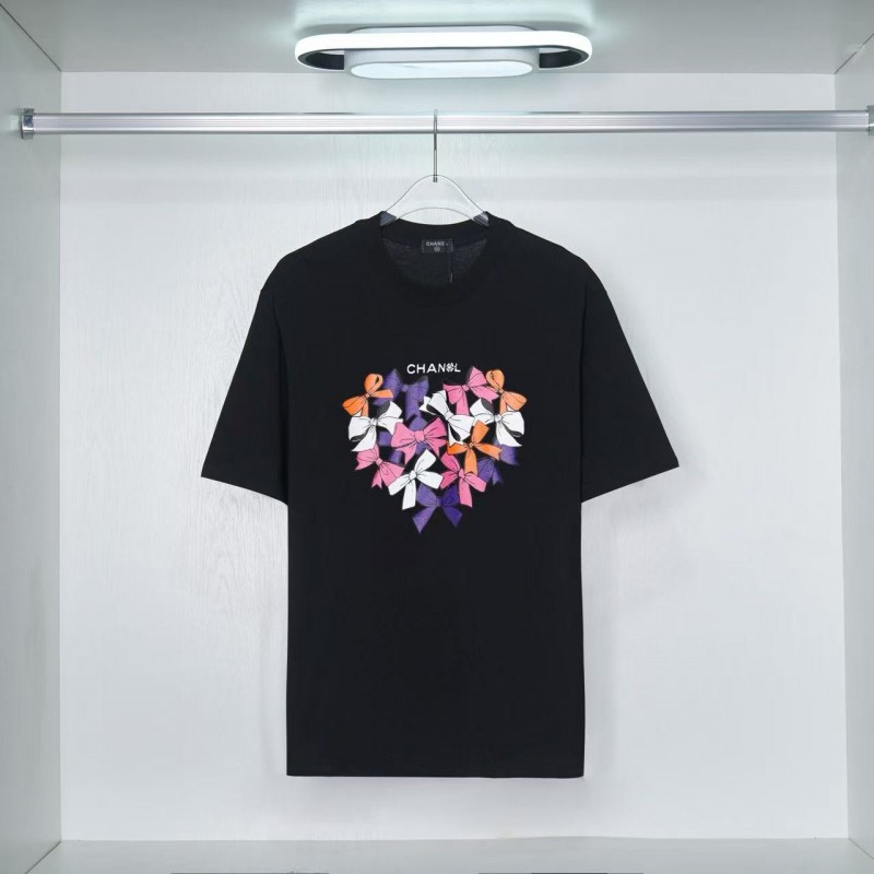 Ch*el Colorful Butterfly Cotton T-shirt