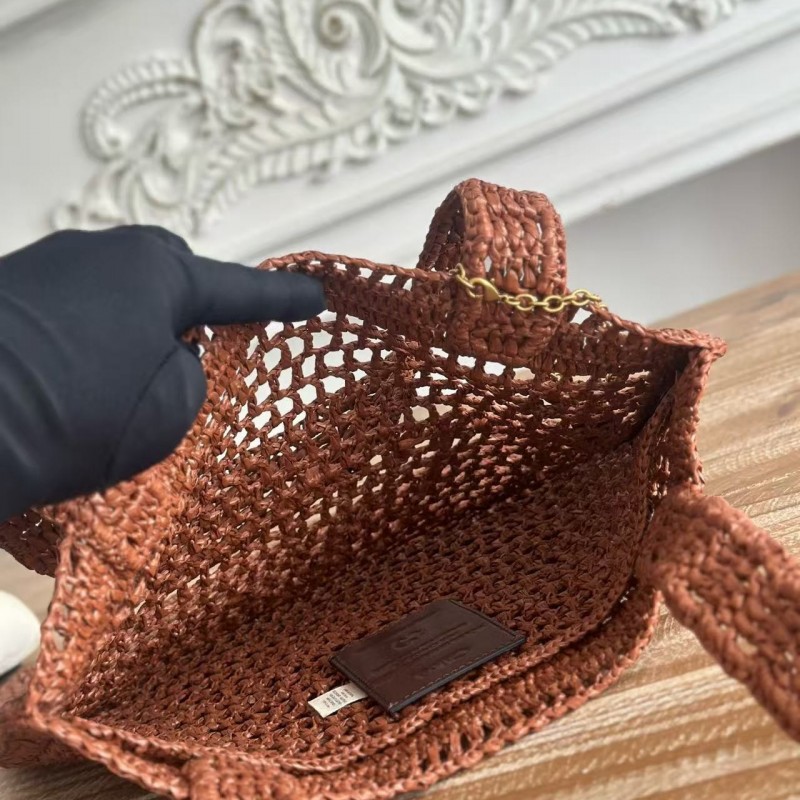 chloe spring and summer new style SUMMER BANANA dopamine color caramel color pure handmade straw wov