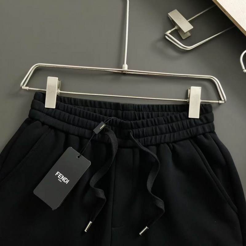 F**di 2025 new shield logo printed cotton shorts