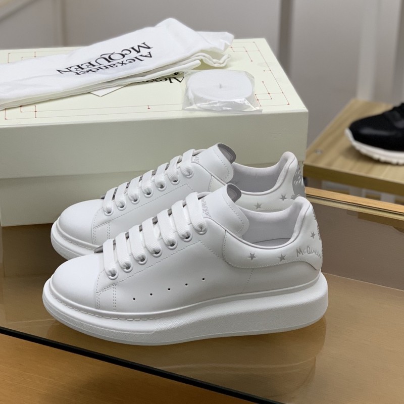 Ale*d*r M*Q*en MQ Silver Flying Swallow tail Sneakers