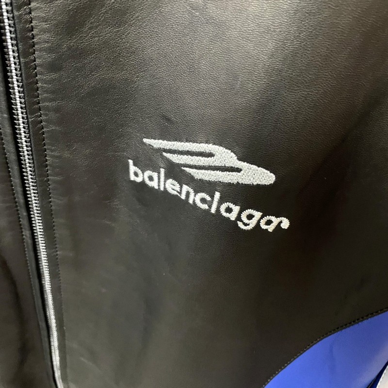Ba*len*cia*ga 2023 Hooded Leather Jacket
