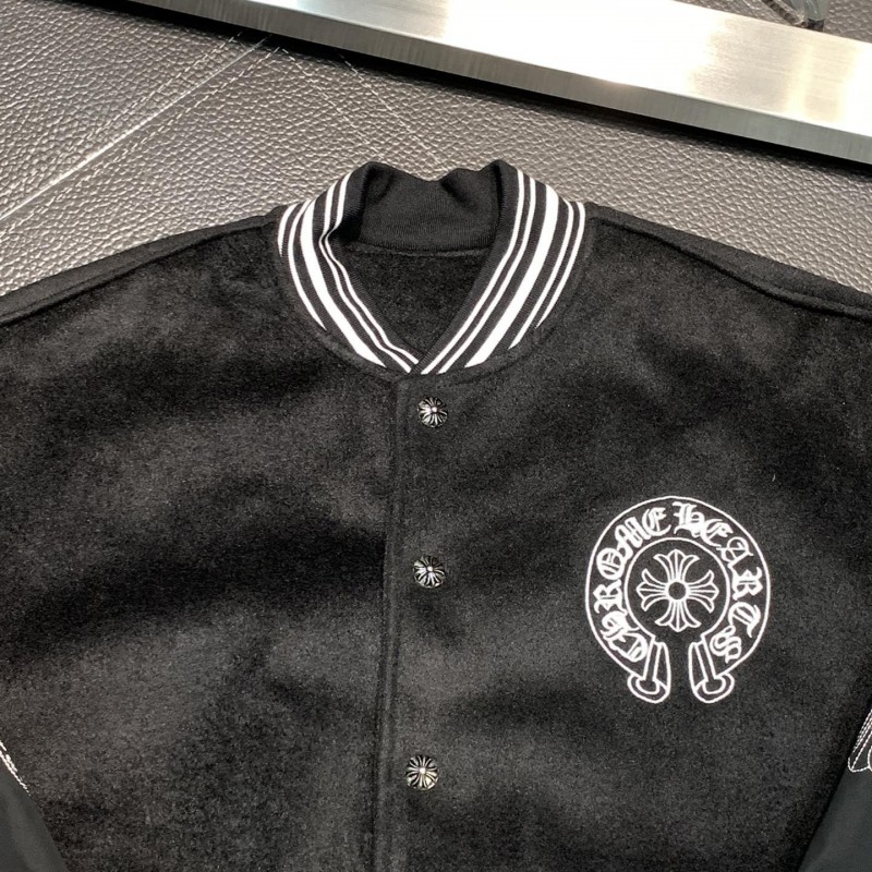 Ch**me He**ts Embroidered patchwork wool baseball jacket