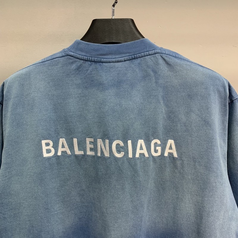 Ba*len*cia*ga overprinted lettering T-shirt