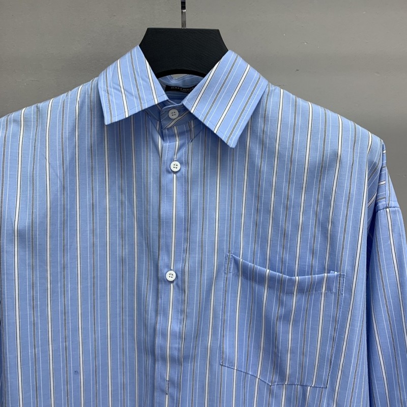 Ba*len*cia*ga striped long-sleeved shirt