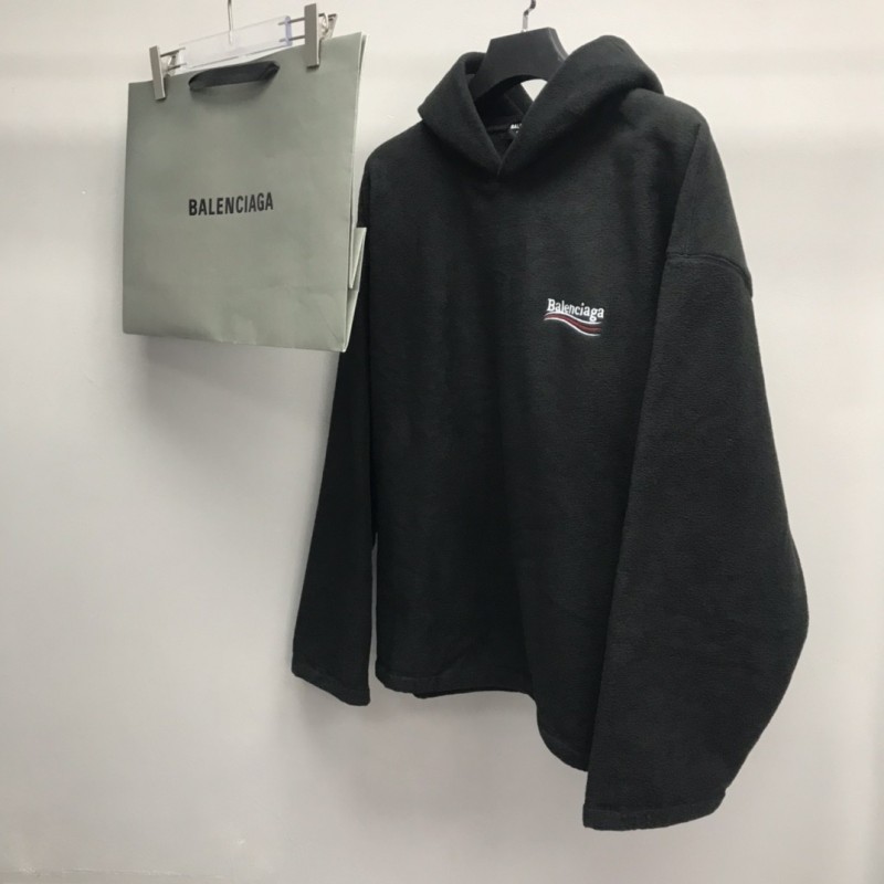 Ba*len*cia*ga Polar Fleece Coke Hooded Sweatshirt