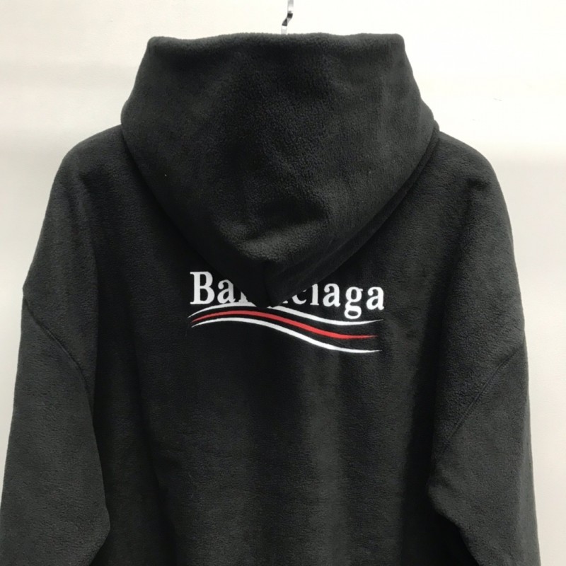 Ba*len*cia*ga Polar Fleece Coke Hooded Sweatshirt