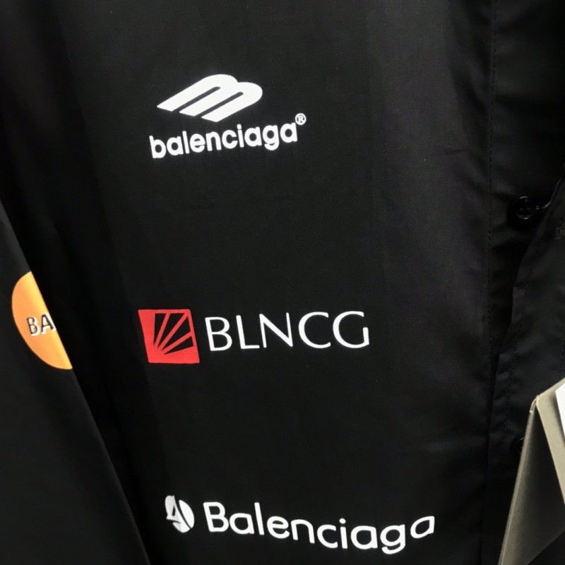 Ba*len*cia*ga LOGO LOGO racing style long sleeve shirt