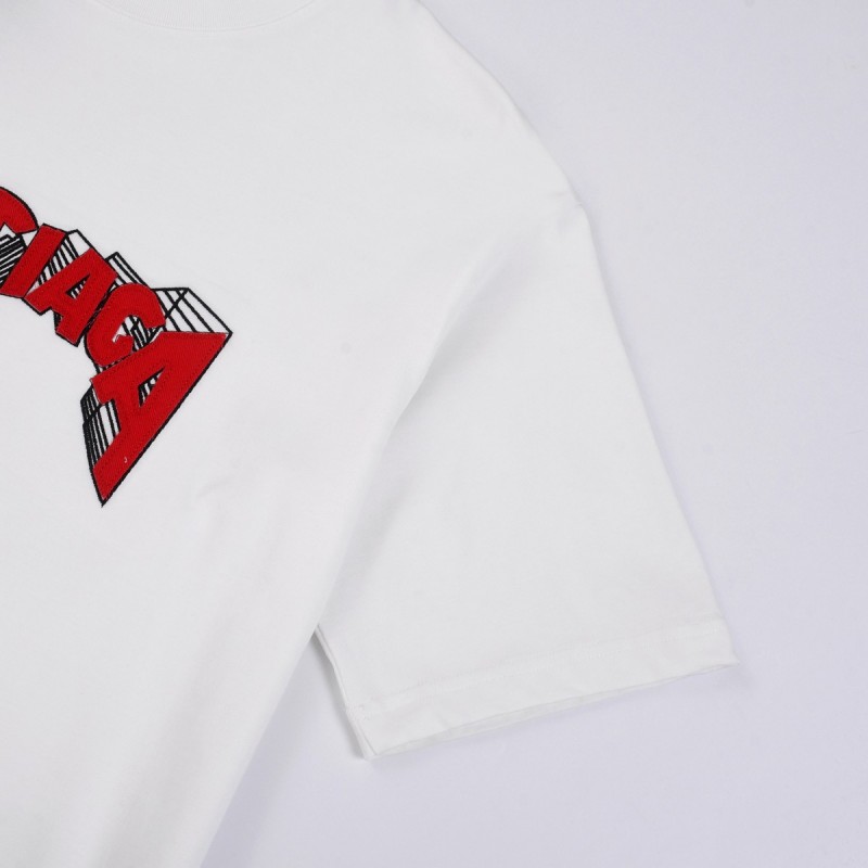Ba*len*cia*ga 24s embroidered fabric t-shirt