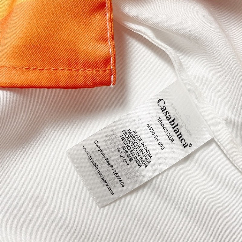 Casablanca 23SS white cactus tennis court shirt