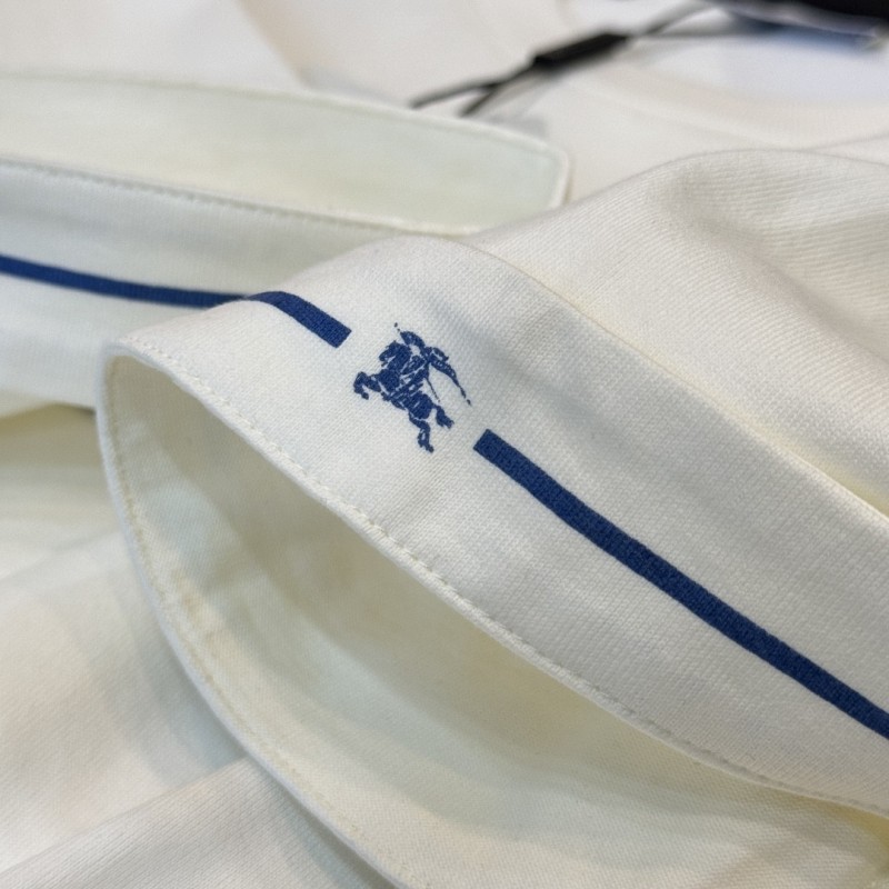 B**rry 2024ss the latest white cloth cuffs stitching small war horse printed cotton t-shirt
